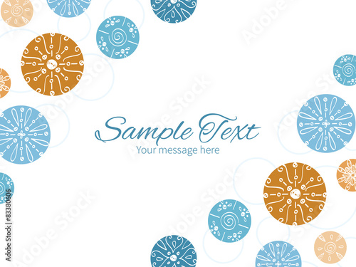 Vector abstract blue brown vintage circles back horizontal