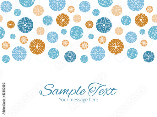 Vector abstract blue brown vintage circles back horizontal