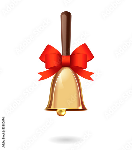 Shiny gold Christmas bell 