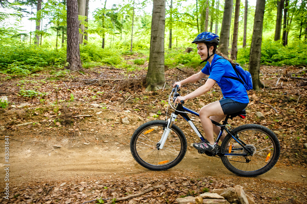 Healthy lifestyle - teenage girl cycling