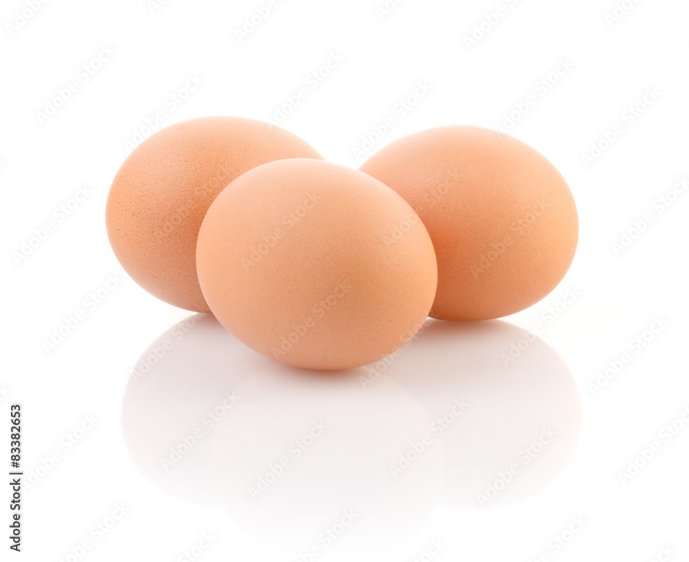 Three eggs isolated on white background Three eggs isolated on white background