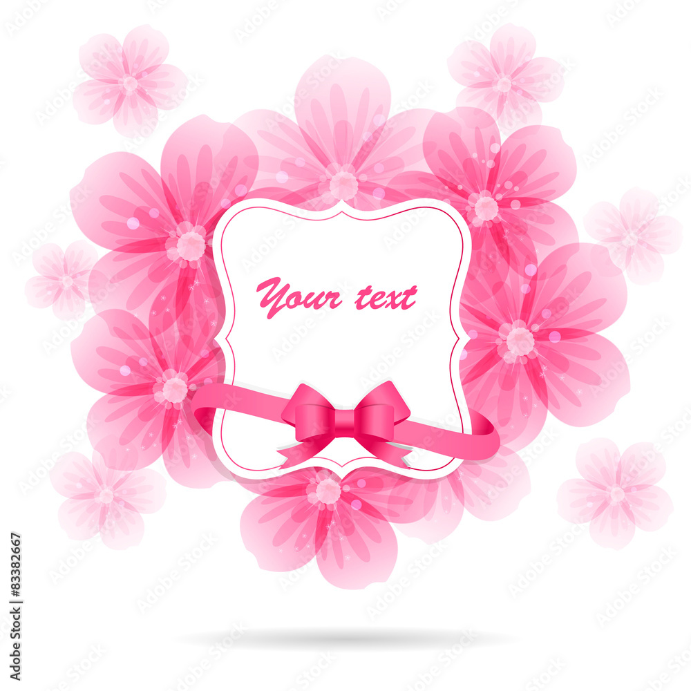  Floral background with pink flowers  