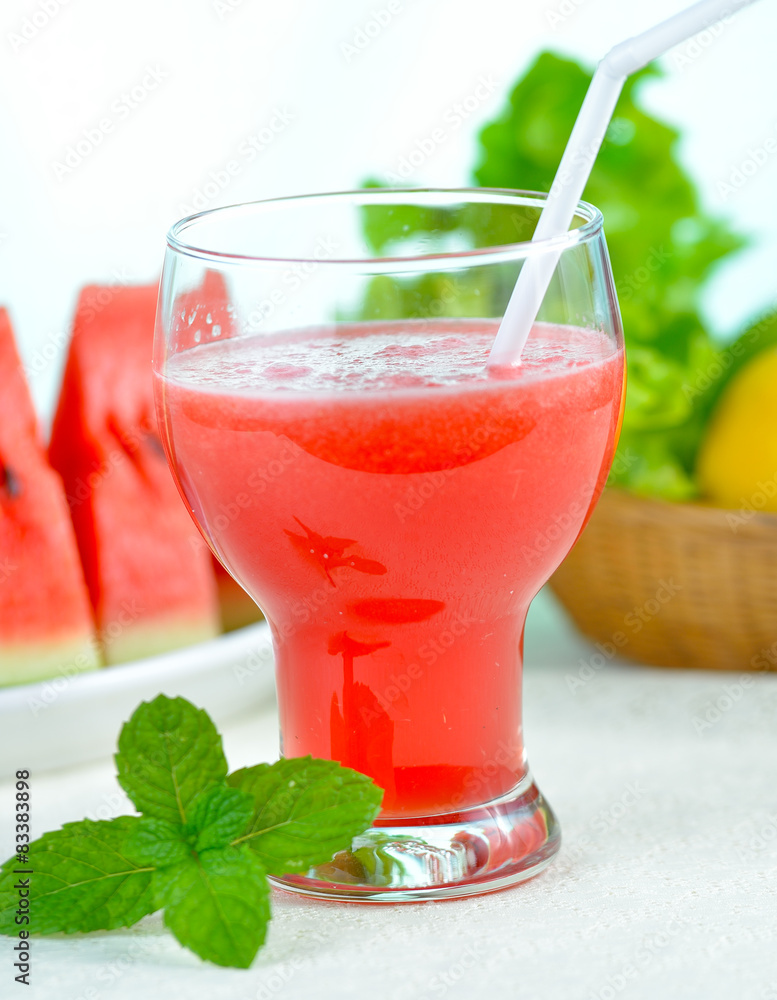Juicy watermelon on table close-up Juicy watermelon on table close-up