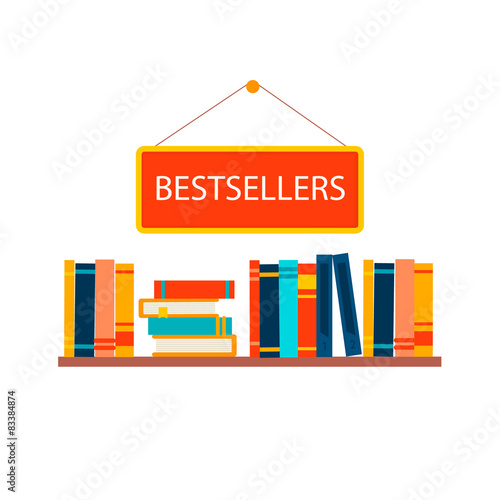 Bestsellers sign in bookstore