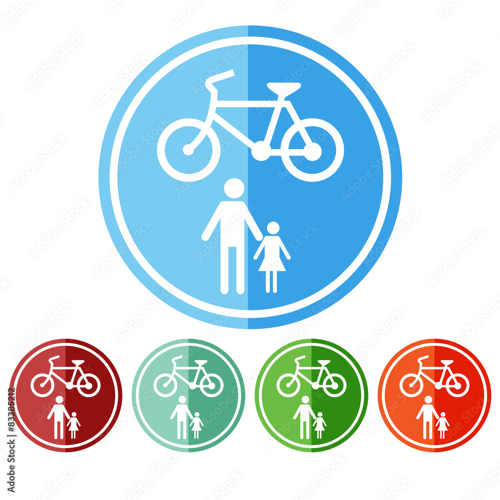 Sign allow only pedestrians and bicycles. Sign allow only pedestrians and bicycles.