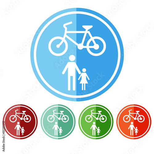Sign allow only pedestrians and bicycles.
