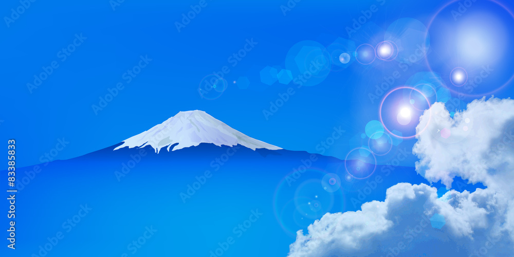 Fototapeta premium 富士山 空 背景