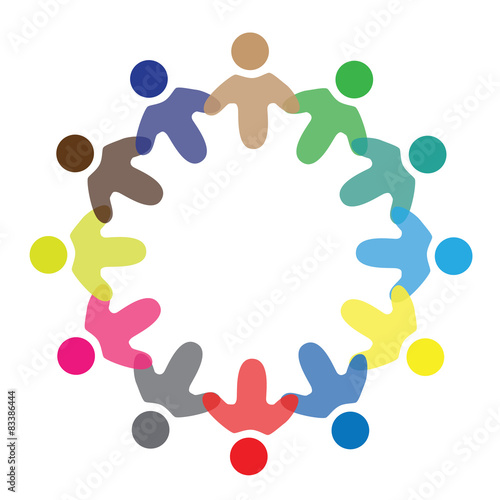 Concept vector graphic- colorful school children icons ( signs )