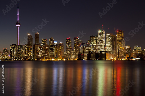 Canvas Print toronto skyline at night