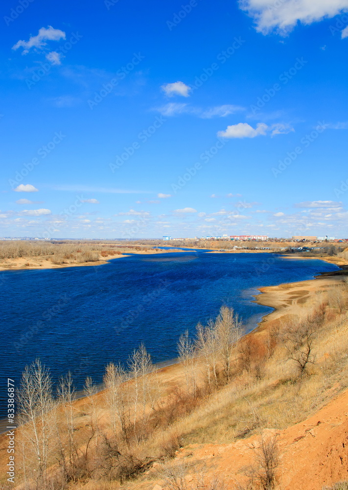 River landscape. Akhtuba River. Volgograd. Russia.