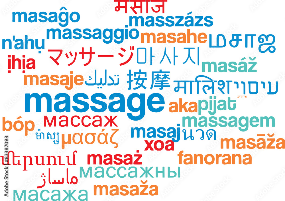 Massage multilanguage wordcloud background concept