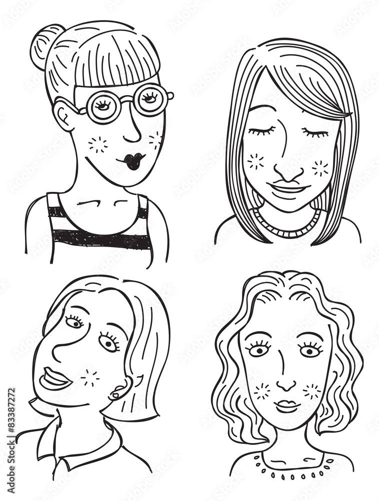 set of cartoon face set of cartoon face