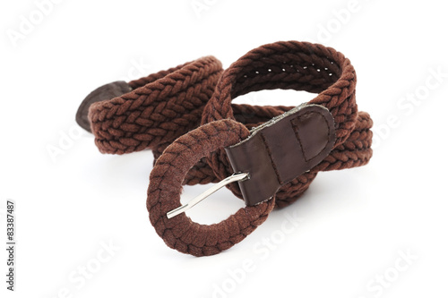 brown ladies belt on white background