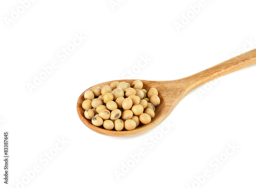 Dried  soybean on a white background