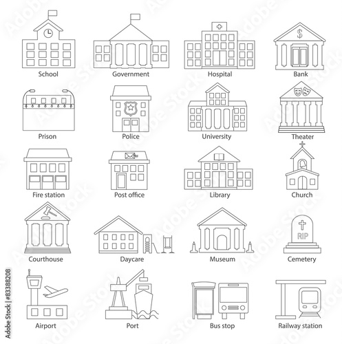 Oiutline government buildings 