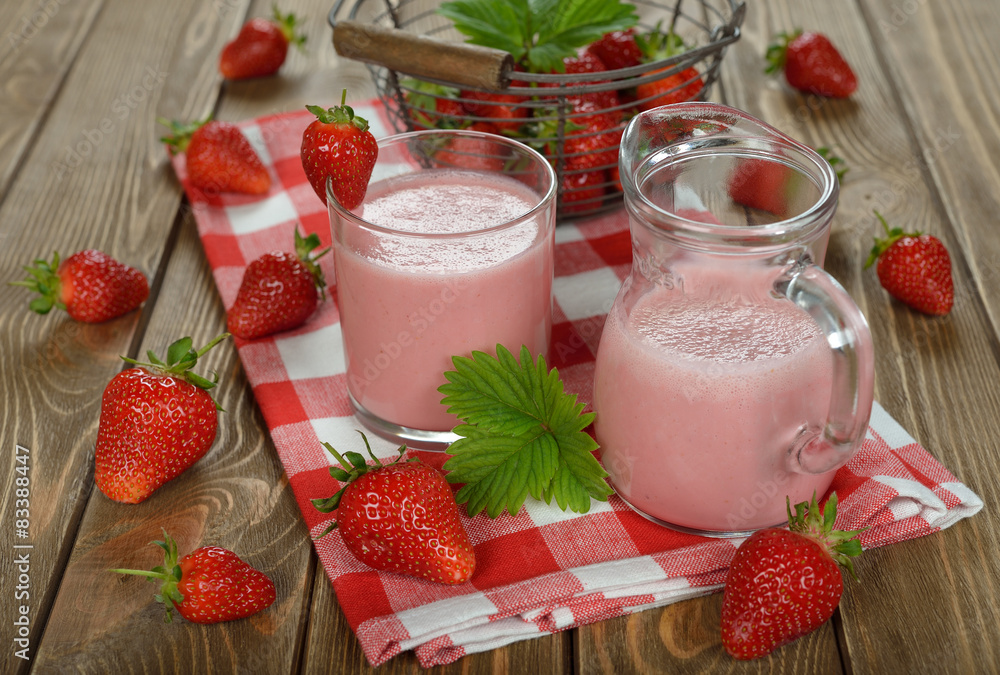 Milkshake with strawberries Milkshake with strawberries