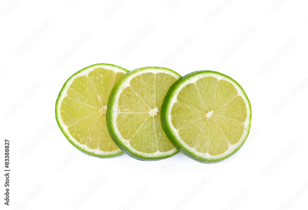 fresh lemon sliced isolated on a white background fresh lemon sliced isolated on a white background