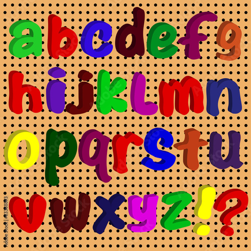Английский алфавит на желтом фоне