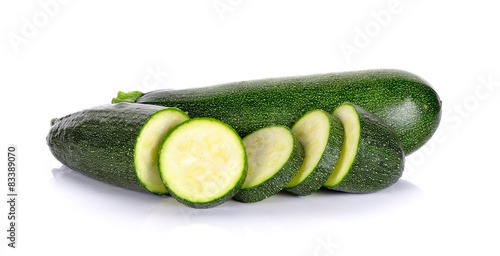 Zucchini courgette isolated on the white background photo