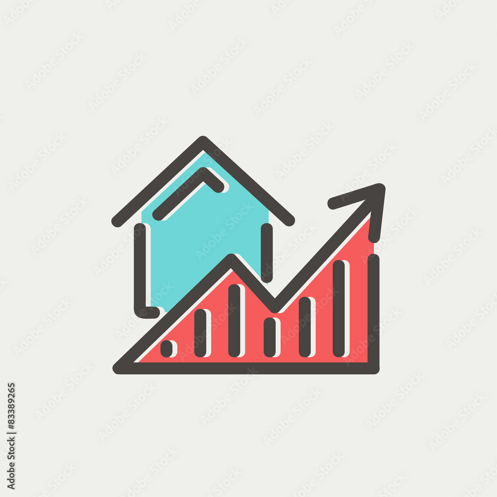 Residential Graph Increases thin line icon Residential Graph Increases thin line icon
