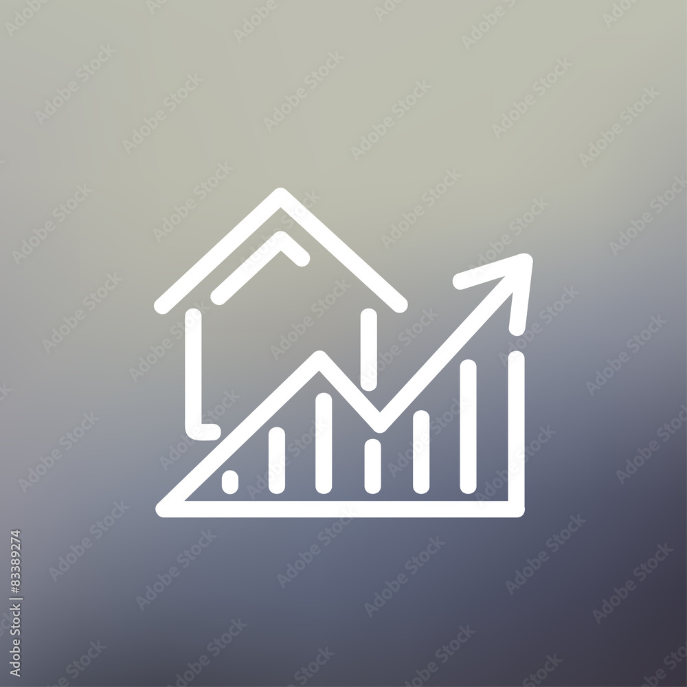 Residential Graph Increases thin line icon Residential Graph Increases thin line icon