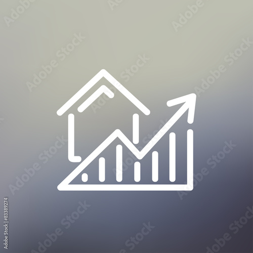 Residential Graph Increases thin line icon