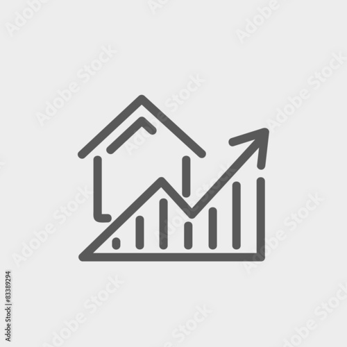 Residential Graph Increases thin line icon