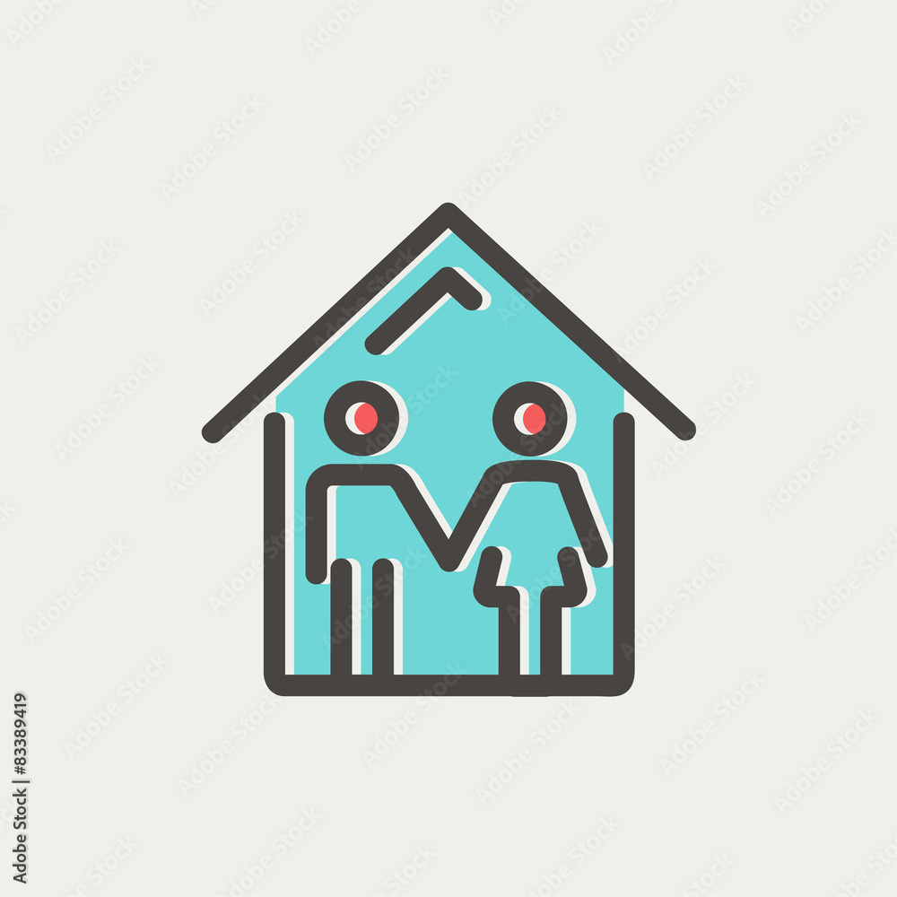 Family house thin line icon Family house thin line icon