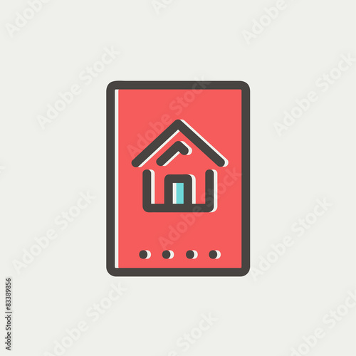 Electronic keycard thin line icon