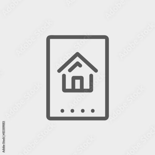 Electronic keycard thin line icon