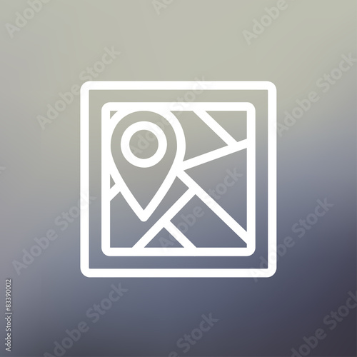 Map pointer house thin line icon photo