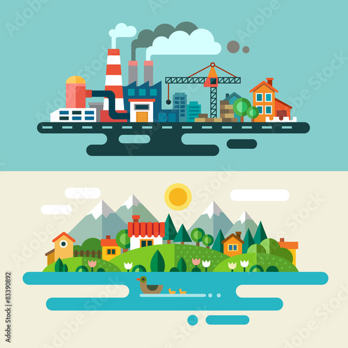 Urban and village landscape