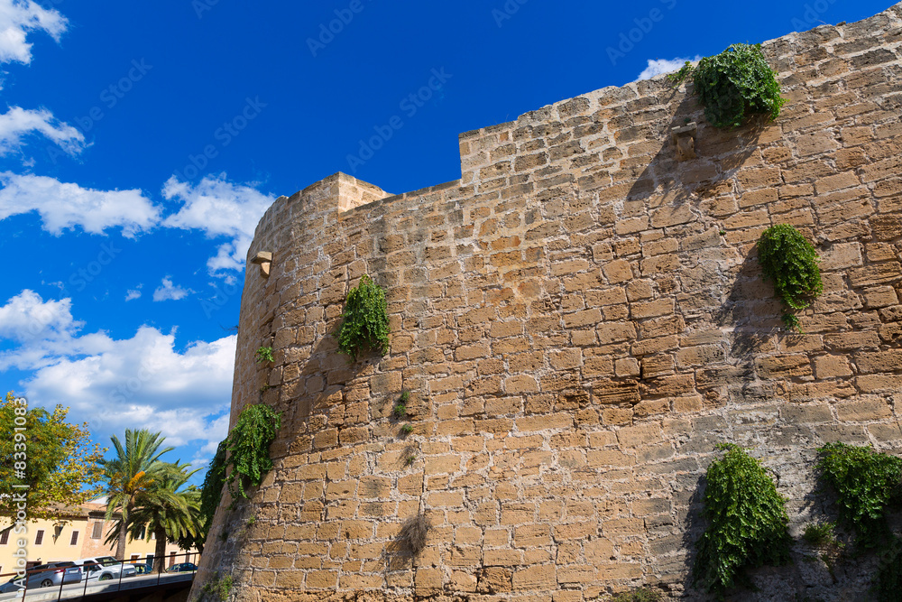 Alcudia Old Town fortress wall in Majorca Mallorca