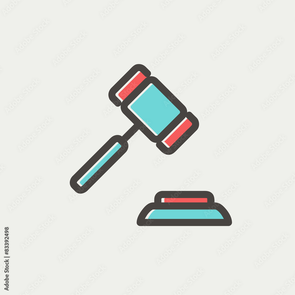 Gavel thin line icon Gavel thin line icon