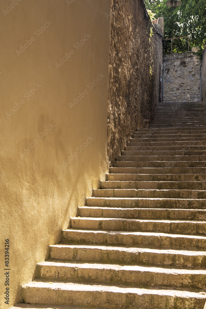 Stone steps on an old street