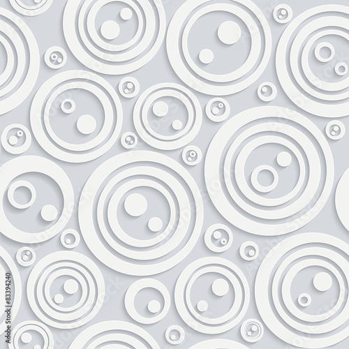 Seamless circular pattern with shadow white color