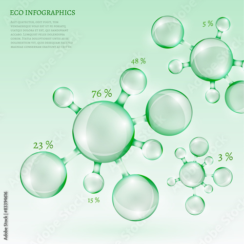 Infographics green molecule