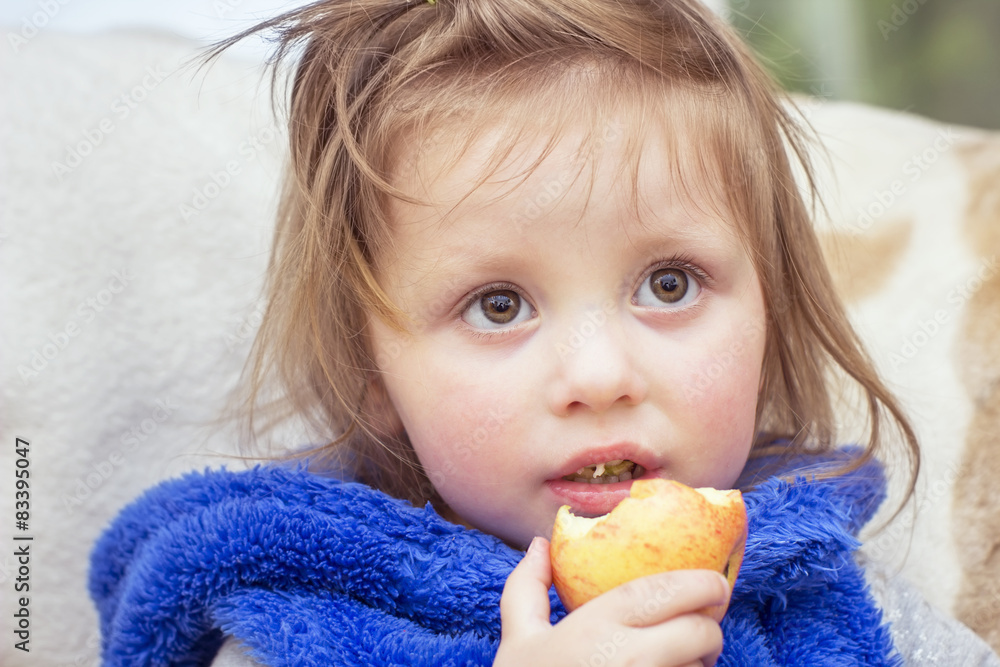 Cute little girl with apple Cute little girl with apple