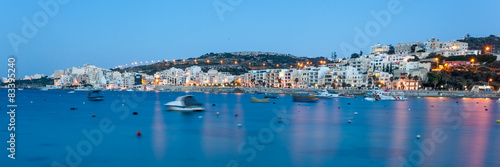 St Paul's Bay, Malta during blue hour