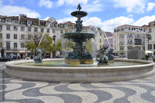 Brunnen auf Praca Dom Pedro oder Rossio, Lissabon