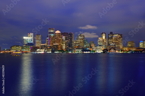 Boston skyline at sunset and river in Massachusetts © lunamarina