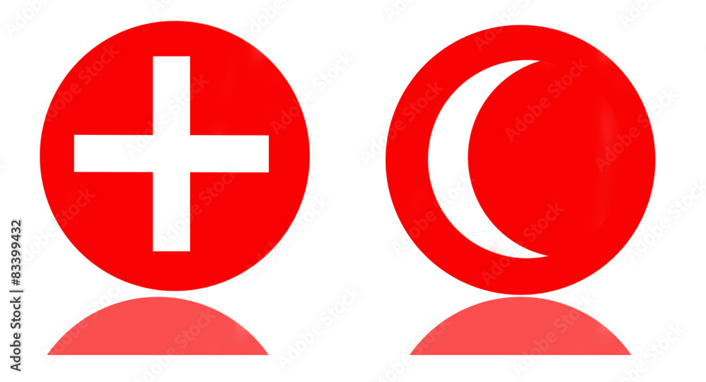 Obraz premium symbol red cross and crescent