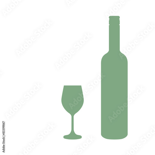 Weinflaschen und Weingläser - Weißwein - modern