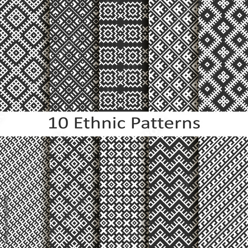 set of ten ethnic patterns