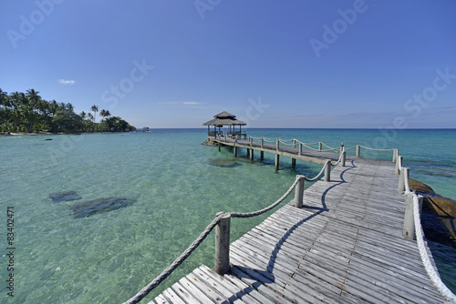 Wooden bridge  Ao Ngam Kho at Koh Kood  Trat in Thailand