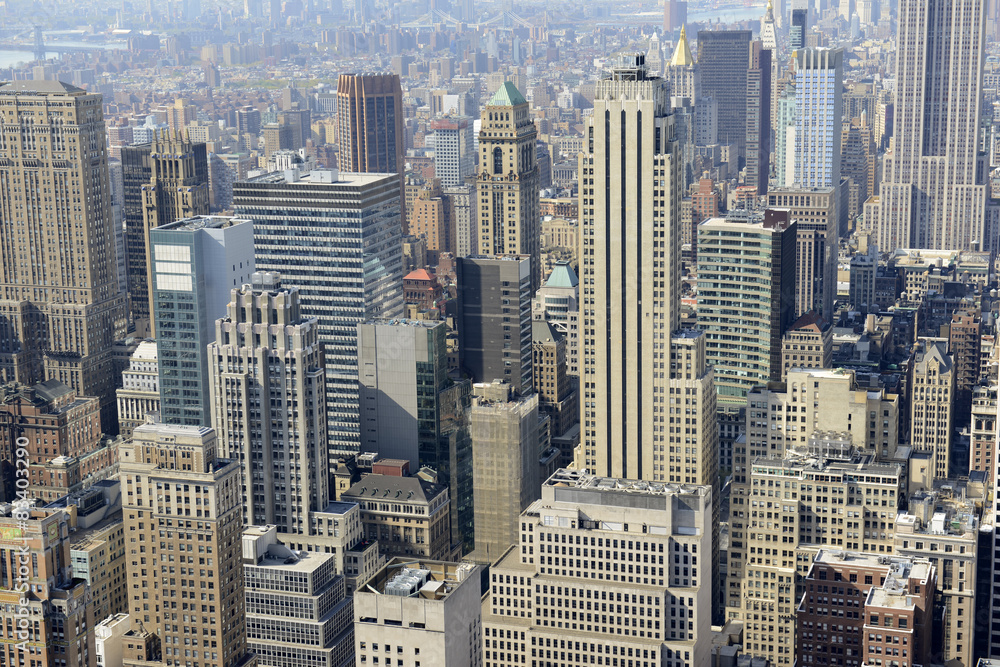 Skyscrapers and concrete jungle of Manhattan, New York