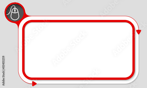 Red box for your text and mouse icon