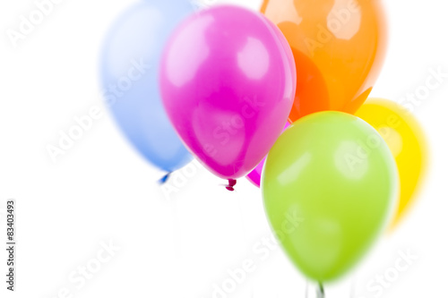 Colorful Balloons on White Background