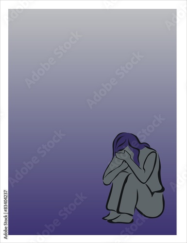 chica deprimida llorando triste