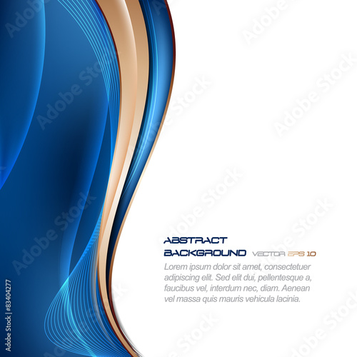 Abstract blue vector wavy background